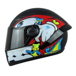 Casco Ich 501sp Gummy Negro Rojo Visor Smoke 1