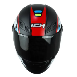 Casco Ich 501sp Gummy Negro Rojo Visor Smoke 1