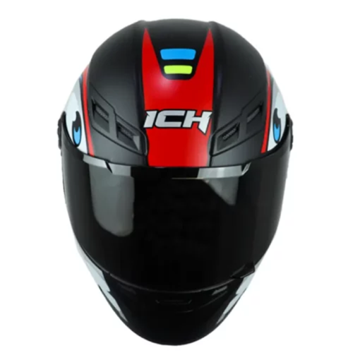 Casco Ich 501sp Gummy Negro Rojo Visor Smoke 1
