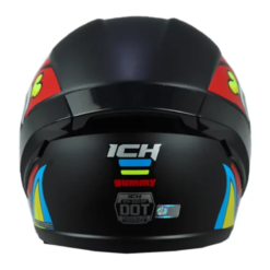 Casco Ich 501sp Gummy Negro Rojo Visor Smoke 1