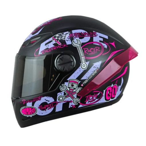 Casco Ich 501sp Mark Negro Fucsia Visor Smoke 1