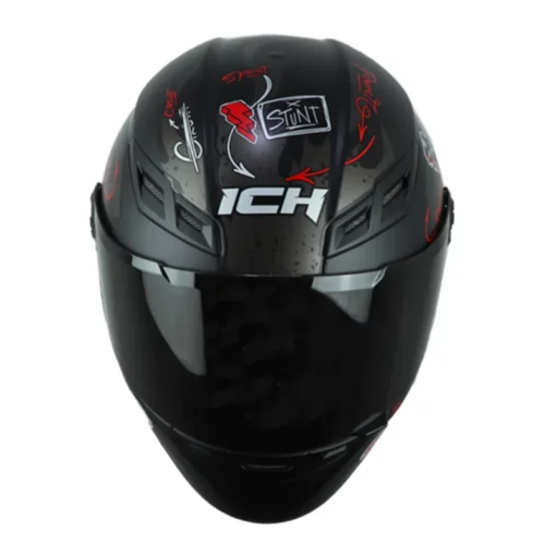 Casco Ich 501sp Mark Negro Rojo Visor Smoke 2