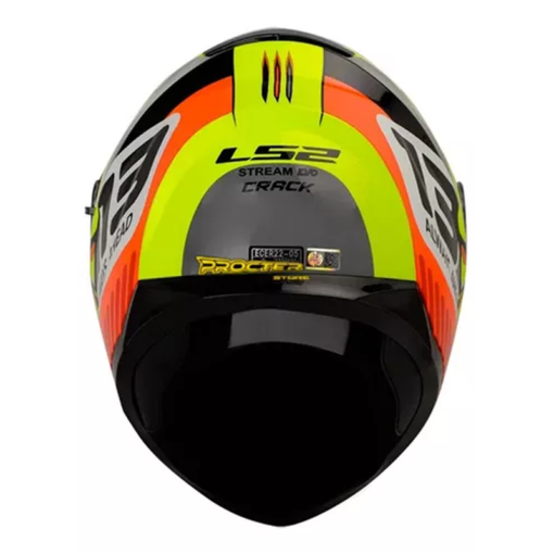 Casco Ls2 320Dv Crack Amarillo Negro 2
