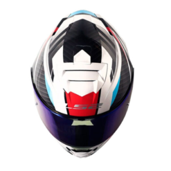 Casco Ls2 800 Racer Rojo Azul Visor Iridium Azul 1