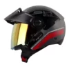 Casco Shaft 212 Broth Gris Rojo Visor Iridium Rojo 1