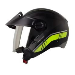 Casco Shaft 212 Broth Negro Amarillo Visor Iridium Silver 1