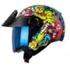Casco Shaft 212 Moster Pets Azul Naranja Visor Iridium Azul