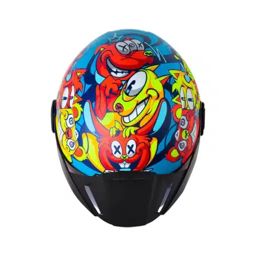 Casco Shaft 212 Moster Pets Azul Naranja 4