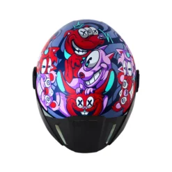 Casco Shaft 212 Moster Pets Azul Rojo Visor Iridium Azul 2
