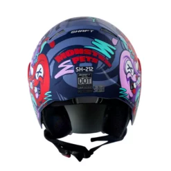 Casco Shaft 212 Moster Pets Azul Rojo Visor Iridium Azul 2