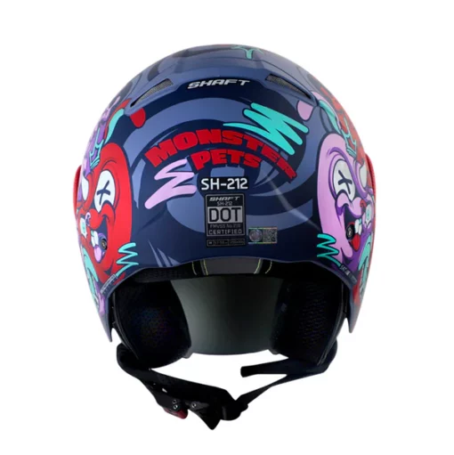 Casco Shaft 212 Moster Pets Azul Rojo Visor Iridium Azul 2