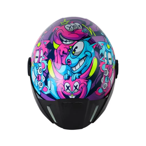 Casco Shaft 212 Moster Pets Morado Fucsia Visor Iridium Morado1