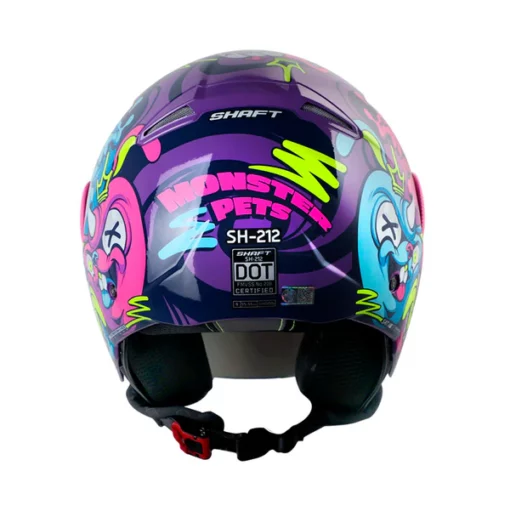 Casco Shaft 212 Moster Pets Morado Fucsia Visor Iridium Morado1