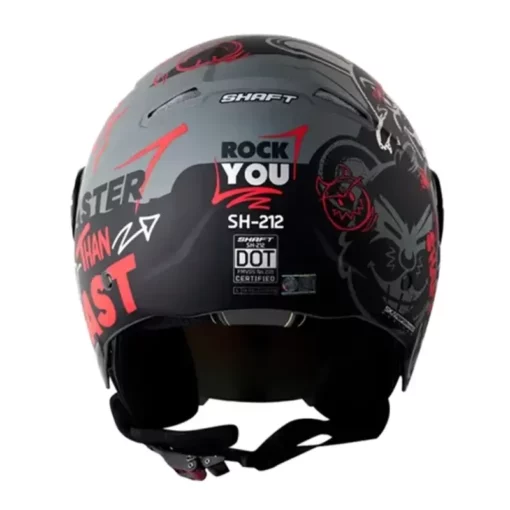 Casco Shaft 212 Rock You Gris Silver Visor Iridium Rojo 1