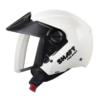 Casco Shaft 212 Solid Blanco Gris Visor Iridium Silver 1