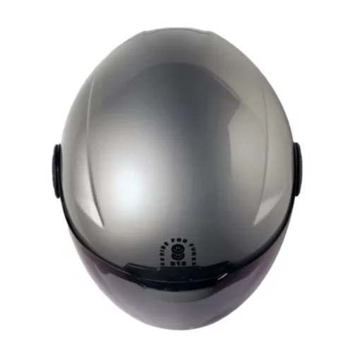 Casco Shaft 212 Solid Cromado Negro Visor Iridium Azul 1