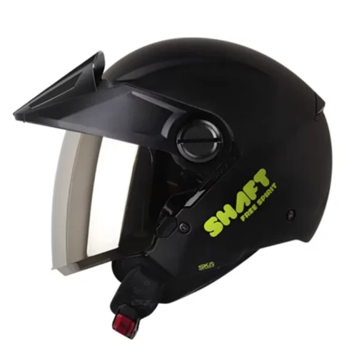 Casco Shaft 212 Solid Negro Amarillo Visor Iridium Silver 1