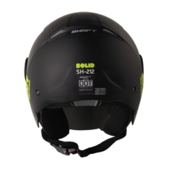 Casco Shaft 212 Solid Negro Amarillo Visor Iridium Silver 1