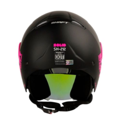 Casco Shaft 212 Solid Negro Fucsia Visor Fucsia 3 - Punto Llantas 1