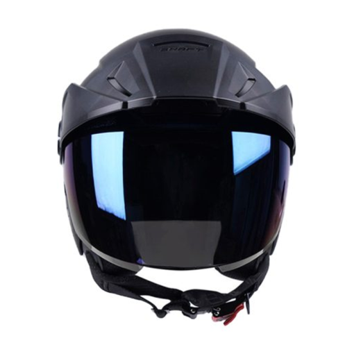 Casco Shaft 212 Solid Negro Gris Visor Iridium 3Azul2