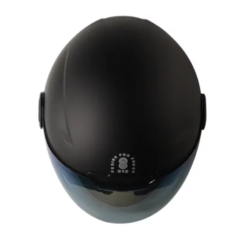 Casco Shaft 212 Solid Negro Silver Visor Iridium Azul 1