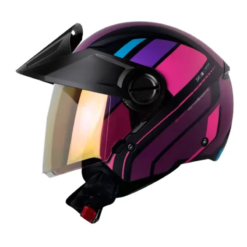 Casco Shaft 212 Spec Negro Fucsia Visor Iridium Fucsia1