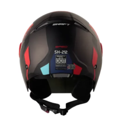 Casco Shaft 212 Spec Negro Rojo Visor Iridium Naranja