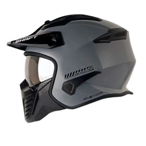 Casco Shaft 225 Pilot Solid Gris Negro Visor Iridium Silver1