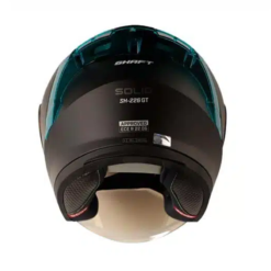 Casco Shaft 226 Gt Solid Negro Gris Visor Iridium Azul2