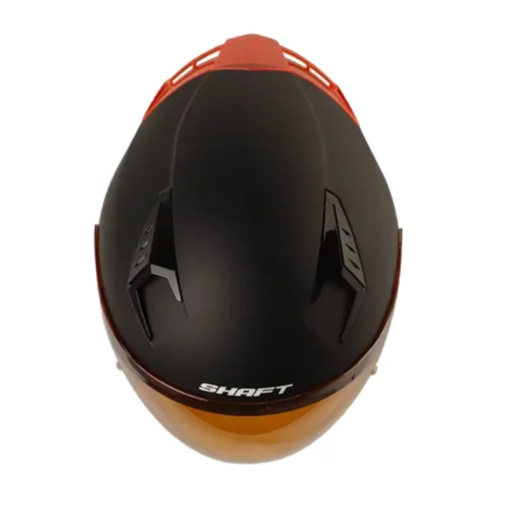 Casco Shaft 226 Gt Solid Negro Naranja Visor Iridium Naranja1
