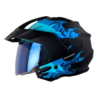 Casco Shaft 227 Trial Ghost Rider Negro Azul Visor Iridium Azul 1