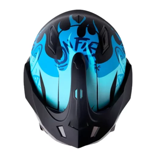 Casco Shaft 227 Trial Ghost Rider Negro Azul Visor Iridium Azul 1
