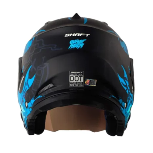 Casco Shaft 227 Trial Ghost Rider Negro Azul Visor Iridium Azul 1