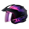 Casco Shaft 227 Trial Ghost Rider Negro Fucsia Visor Iridium Morado 1