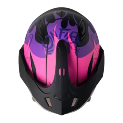Casco Shaft 227 Trial Ghost Rider Negro Fucsia Visor Iridium Morado 1