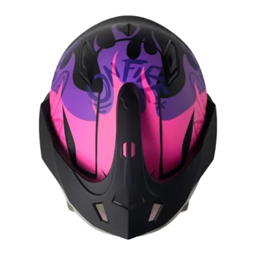 Casco Shaft 227 Trial Ghost Rider Negro Fucsia Visor Iridium Morado 1