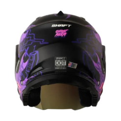 Casco Shaft 227 Trial Ghost Rider Negro Fucsia Visor Iridium Morado 1