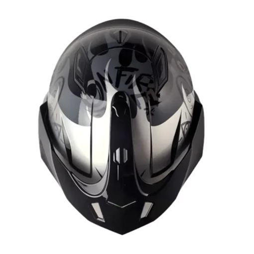 Casco Shaft 227 Trial Ghost Rider Negro Gris Visor Iridium Silver2
