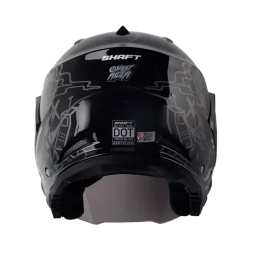 Casco Shaft 227 Trial Ghost Rider Negro Gris Visor Iridium Silver2