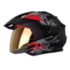 Casco Shaft 227 Trial Ghost Rider Negro Rojo Visor Iridium Rojo 1