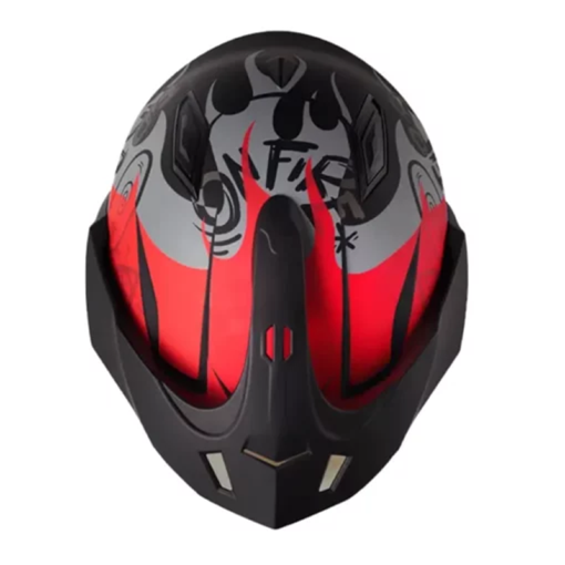 Casco Shaft 227 Trial Ghost Rider Negro Rojo Visor Iridium Rojo 1