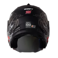 Casco Shaft 227 Trial Ghost Rider Negro Rojo Visor Iridium Rojo 1