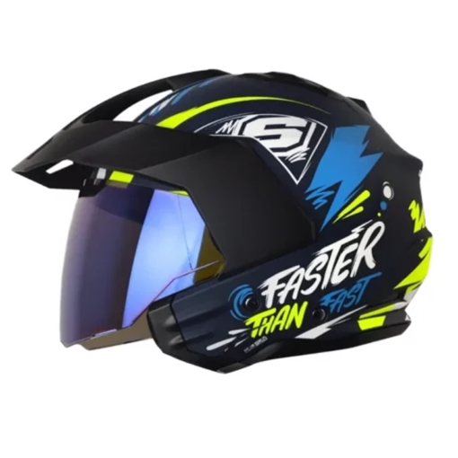 Casco Shaft 227 Trial Same Azul Amarillo Visor Iridium Azul1