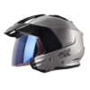 Casco Shaft 227 Trial Solid Cromado Negro Visor Iridium Azul 1