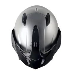 Casco Shaft 227 Trial Solid Cromado Negro Visor Iridium Azul 1