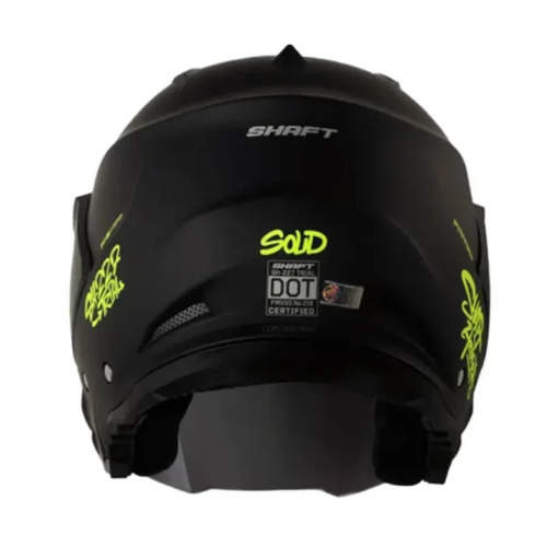 Casco Shaft 227 Trial Solid Negro Amarillo Visor Iridium Amarillo 2