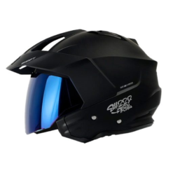 Casco Shaft 227 Trial Solid Negro Silver Visor Iridium Azul 1