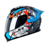 Casco Shaft 502 Sharkie Negro Gris Visor Iridium Silver1