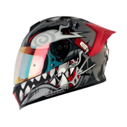 Casco Shaft 502sp Voltaire Gris Visor Revo Rojo 1