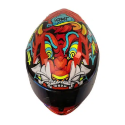 Casco Shaft 522sp Tiguerazo Naranja Azul Visor Iridium Azul 1
